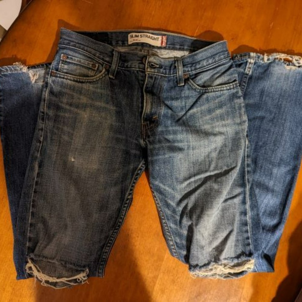 Levi's 514 Slim Straight 30X30 Distressed Blue Jeans